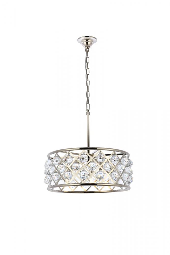 Madison 5 Light Polished Nickel Chandelier Clear Royal Cut Crystal