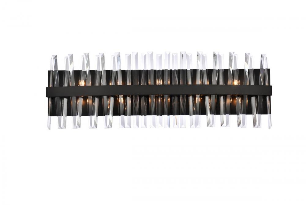 Serephina 36 Inch Crystal Bath Sconce in Black