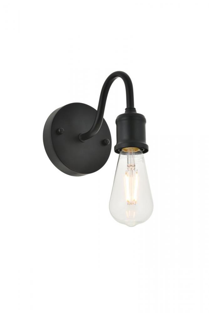 Serif 1 Light Black Wall Sconce