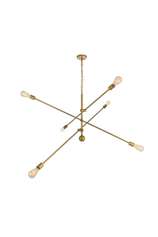 Axel 6 Lights Brass Pendant