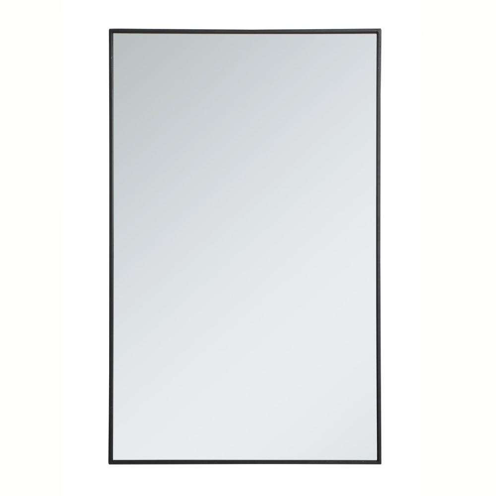 Metal Frame Rectangle Mirror 30 Inch in Black