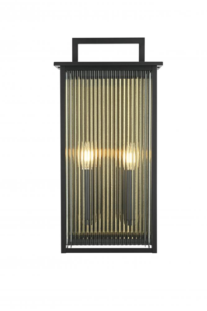 Kannon 11.5 inch Outdoor Wall Sconce in Black