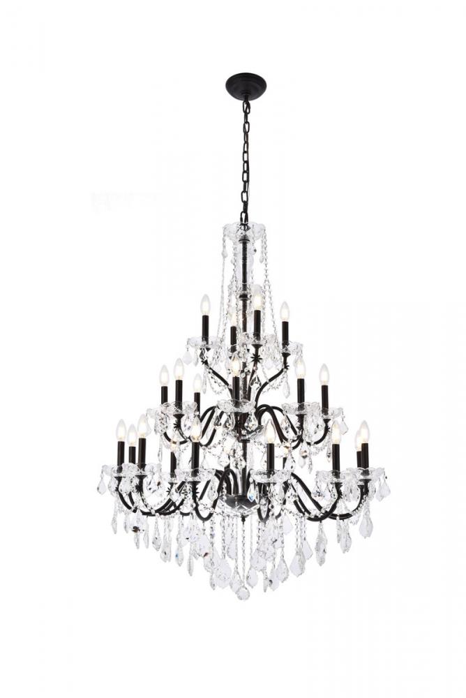 St. Francis 24 Light Dark Bronze Chandelier Clear Royal Cut Crystal