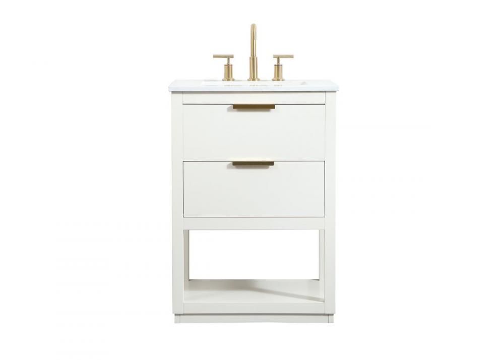 24 Inch Single Bathroom Vanity in White