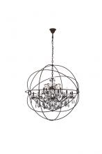 Elegant 1130G43RI-SS/RC - Geneva 18 Light Rustic Intent Chandelier Silver Shade (Grey) Royal Cut Crystal