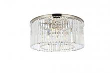 Elegant 1238F31PN/RC - Sydney 8 Light Polished Nickel Flush Mount Clear Royal Cut Crystal