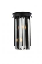 Elegant 1238W8MB-SS/RC - Sydney 2 Light Matte Black Wall Sconce Silver Shade (Grey) Royal Cut Crystal