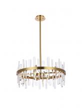 Elegant 2200D25SG - Serena 25 Inch Crystal Round Pendant in Satin Gold