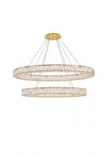  3503D40G - Monroe Integrated LED Light Gold Chandelier Clear Royal Cut Crystal