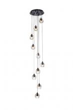  3505G11BK - Eren 10 Lights Black Pendant