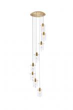 Elegant 5202D18G - Hana 8 Lights Gold Pendant