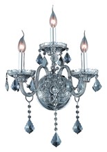 Elegant V7853W3SS-SS/RC - Verona 3 light Silver Shade Wall Sconce Silver Shade (Grey) Royal Cut Crystal