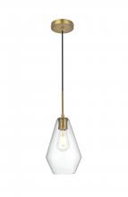 Elegant LD2260SG - Gene 7 Inch Pendant Clear Shade in Satin Gold