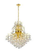 Elegant V8002D22G/RC - Toureg 11 Light Gold Chandelier Clear Royal Cut Crystal