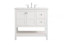 Elegant VF16436WH - 36 Inch Single Bathroom Vanity in White