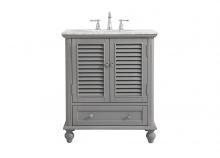 Elegant VF30530GR - 30 Inch Single Bathroom Vanity in Grey