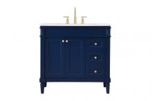 Elegant VF31836BL - 36 Inch Single Bathroom Vanity in Blue