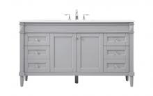 Elegant VF31860GR - 60 Inch Single Bathroom Vanity in Grey