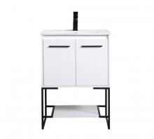 Elegant VF42024WH - 24 Inch Single Bathroom Vanity in White