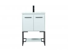 Elegant VF42524MWH - 24 Inch Single Bathroom Vanity in White