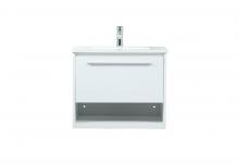 Elegant VF43524MWH - 24 Inch Single Bathroom Vanity in White