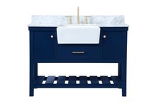 Elegant VF60148BL-BS - 48 inch Single bathroom vanity in blue with backsplash