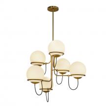 ALORA  CH458632AGOP - Alba 32-in Aged Brass/Opal Glass 6 Lights Chandelier