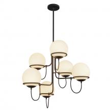 ALORA  CH458632MBOP - Alba 32-in Matte Black/Opal Glass 6 Lights Chandelier