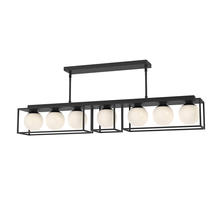 ALORA  LP519748MBOP - Amelia 48-in Matte Black/Opal Matte Glass 7 Lights Linear Pendant