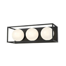 ALORA  VL519319MBOP - Amelia 19-in Matte Black/Opal Matte Glass 3 Lights Vanity