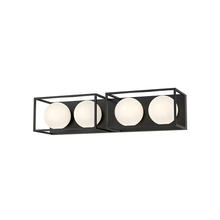 ALORA  VL519427MBOP - Amelia 27-in Matte Black/Opal Matte Glass 4 Lights Vanity