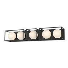 ALORA  VL519535MBOP - Amelia 35-in Matte Black/Opal Matte Glass 5 Lights Vanity