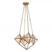 ALORA  CH332421VBCR - Cairo 21-in Ribbed Glass/Vintage Brass 4 Lights Chandeliers