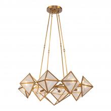 ALORA  CH332830VBCR - Cairo 30-in Ribbed Glass/Vintage Brass 8 Lights Chandeliers