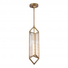 ALORA  PD332119VBCR - Cairo 19-in Ribbed Glass/Vintage Brass 1 Light Pendant