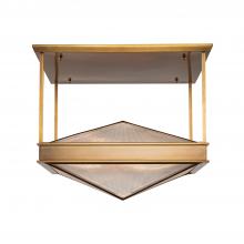 ALORA  SF332919VBCR - Cairo 19-in Ribbed Glass/Vintage Brass 4 Lights Semi Flush Mount