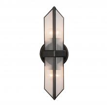 ALORA  WV332815UBCR - Cairo 15-in Ribbed Glass/Urban Bronze 2 Lights Wall/Vanity