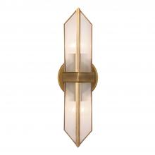 ALORA  WV332815VBCR - Cairo 15-in Ribbed Glass/Vintage Brass 2 Lights Wall/Vanity