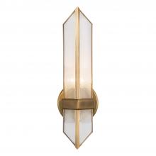 ALORA  WV332904VBCR - Cairo 4-in Ribbed Glass/Vintage Brass 1 Light Wall/Vanity