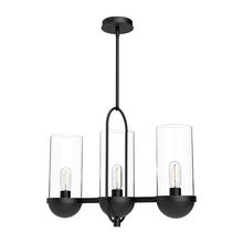 ALORA  LP539024MBCL - Cyrus 24-in Clear Glass/Matte Black 3 Lights Linear Pendant