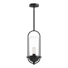 ALORA  PD539018MBCL - Cyrus 8-in Clear Glass/Matte Black 1 Light Pendant