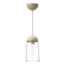 ALORA  PD542207WHWK - Emil 6-in White/White Oak 1 Light Pendant