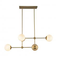 ALORA  CH407342BGGO - Fiore 42-in Brushed Gold/Glossy Opal Glass 4 Lights Chandelier