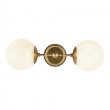 ALORA  WV407618BGGO - Fiore 18-in Brushed Gold/Glossy Opal Glass 2 Lights Wall Vanity