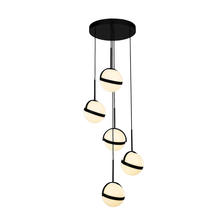 ALORA  MP301005MB - Globo 5 Head Matte Black LED Multi Pendant