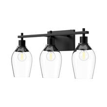 ALORA  VL538322MBCL - Kingsley 22-in Clear Glass/Matte Black 3 Lights Vanity