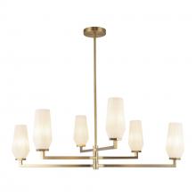 ALORA  CH424135BGOP - Krysta 35-in Brushed Gold/Opal Glass 6 Lights Chandelier