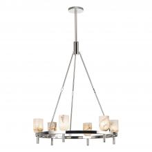 ALORA  CH338632PNAR - Lucian 32-in Polished Nickel/Alabaster 6 Lights Chandeliers