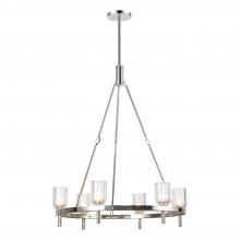 ALORA  CH338632PNCC - Lucian 32-in Clear Crystal/Polished Nickel 6 Lights Chandeliers