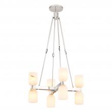 ALORA  CH338822PNAR - Lucian 22-in Polished Nickel/Alabaster 8 Lights Chandeliers